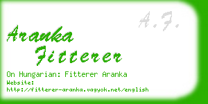 aranka fitterer business card